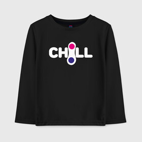 Детский лонгслив хлопок с принтом chill , 100% хлопок | круглый вырез горловины, полуприлегающий силуэт, длина до линии бедер | Тематика изображения на принте: pop it | антистресс | поп ит | симпл димпл