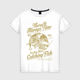 Женская футболка хлопок с принтом Рыбалка , 100% хлопок | прямой крой, круглый вырез горловины, длина до линии бедер, слегка спущенное плечо | art | fish | fisherman | fishing | fishing rod | арт | рыба | рыбак | рыбалка | удочка