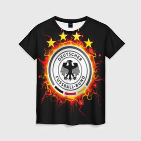 Женская футболка 3D с принтом Сборная Германии , 100% полиэфир ( синтетическое хлопкоподобное полотно) | прямой крой, круглый вырез горловины, длина до линии бедер | die mannschaft | германия | сборная германии | футбол | чемпионат европы | чемпионат мира