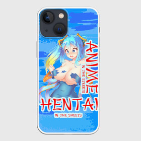 Чехол для iPhone 13 mini с принтом Anime vs Hentai ,  |  | девушка | надпись | хентаи