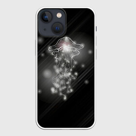 Чехол для iPhone 13 mini с принтом Медуза на черном ,  |  | Тематика изображения на принте: jellyfish | medusa | жители | медуза | медузы | морские | океан