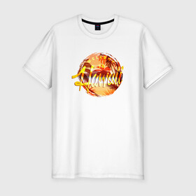 Мужская футболка хлопок Slim с принтом Гавайи , 92% хлопок, 8% лайкра | приталенный силуэт, круглый вырез ворота, длина до линии бедра, короткий рукав | beach | hawaii | palm | sea | summer | tropical | волны | гавайи | жара | летние | лето | море | пальмы | пляж | тропический