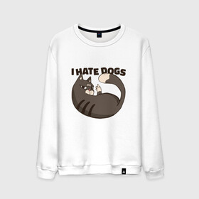 Мужской свитшот хлопок с принтом I hate dogs Я ненавижу собак , 100% хлопок |  | bad cat | cat | cat merch | gesture | kitten | kitty | middle finger | wise cat | жест | злобный котик | злой кот | киса | котёнок | котик | коты мерч | кошка | прикол | сердитый кот | смешной кот | средний пал