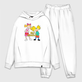 Мужской костюм хлопок OVERSIZE с принтом Арнольд и Хельга ,  |  | arnold | helga | hey | hey arnold | арнольд | хельга | эй арнольд