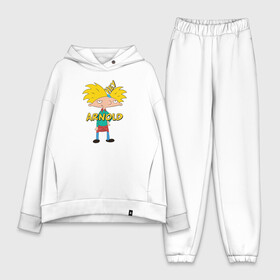 Женский костюм хлопок Oversize с принтом Hey Arnold ,  |  | arnold | hey | hey arnold | арнольд | эй арнольд