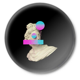 Значок с принтом Статуя Греческая ,  металл | круглая форма, металлическая застежка в виде булавки | аполлоны | афродита | девушка | искусство | камень | керамика | мрамор