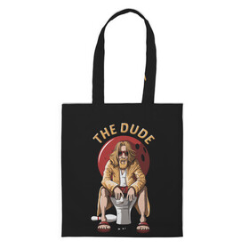 Шоппер 3D с принтом THE DUDE (Big Lebowski) , 100% полиэстер | Плотность: 200 г/м2; Размер: 34×35 см; Высота лямок: 30 см | abide | big | dude | jeff | lebowski | the | большой | лебовски | фильм | чувак