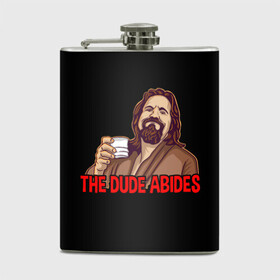 Фляга с принтом The Dude Abides (Lebowski) , металлический корпус | емкость 0,22 л, размер 125 х 94 мм. Виниловая наклейка запечатывается полностью | Тематика изображения на принте: abide | big | dude | jeff | lebowski | the | большой | лебовски | фильм | чувак