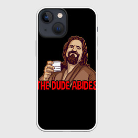 Чехол для iPhone 13 mini с принтом The Dude Abides (Lebowski) ,  |  | abide | big | dude | jeff | lebowski | the | большой | лебовски | фильм | чувак