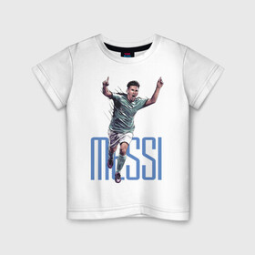 Детская футболка хлопок с принтом Lionel Messi , 100% хлопок | круглый вырез горловины, полуприлегающий силуэт, длина до линии бедер | barcelona | forward | lionel messi | star | барселона | звезда | лионель месси | форвард