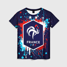 Женская футболка 3D с принтом Сборная Франции , 100% полиэфир ( синтетическое хлопкоподобное полотно) | прямой крой, круглый вырез горловины, длина до линии бедер | france | les bleus | евро | сборная франции | франция | футбол | чемпионат европы | чемпионат мира | чемпионы мира