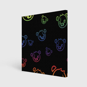Холст квадратный с принтом Colorful Bear , 100% ПВХ |  | colorful | games | иллюстрация | медведь | обёртка | фортнайт