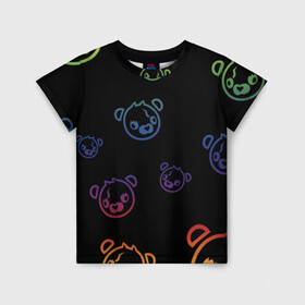 Детская футболка 3D с принтом Colorful Bear , 100% гипоаллергенный полиэфир | прямой крой, круглый вырез горловины, длина до линии бедер, чуть спущенное плечо, ткань немного тянется | colorful | games | иллюстрация | медведь | обёртка | фортнайт