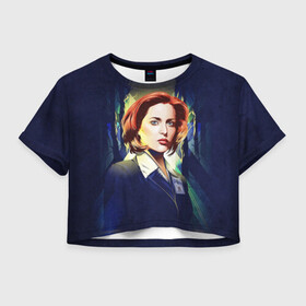 Женская футболка Crop-top 3D с принтом Dana Scully , 100% полиэстер | круглая горловина, длина футболки до линии талии, рукава с отворотами | dana | dana scully | fbi | fox | fox mulder | i want to believe | mulder | scully | the truth is out there | the x files | trust no one | x file | xfile | дана | дана скалли | малдер | секретные материалы | скалли | фбр | фокс | фокс малдер | х файл | хфа