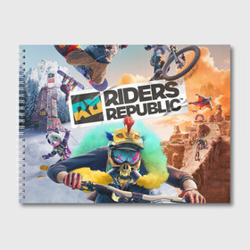 Альбом для рисования с принтом Riders Republic , 100% бумага
 | матовая бумага, плотность 200 мг. | gamer | games | open world | rider | ubisoft