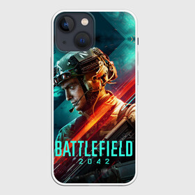 Чехол для iPhone 13 mini с принтом Battlefield 2042 Soldier ,  |  | Тематика изображения на принте: action | battlefield 2042 | ea | future | nextgen | origin | pc | playstation | ps 5 | robot | sony | steam | valve | video games | war | weapon | xbox | батлфилд 2042 | будущее | валв | война | еа | игры | иксбокс | лого | некстген | ориджин | о