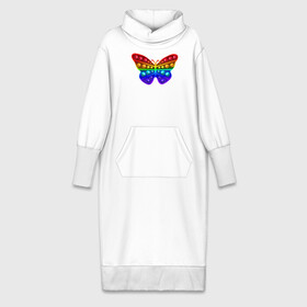 Платье удлиненное хлопок с принтом Бабочка, радуга, поп ит ,  |  | butterfly | pop it | rainbow | simple dimple | бабочка | поп ит | радуга | симпл димпл