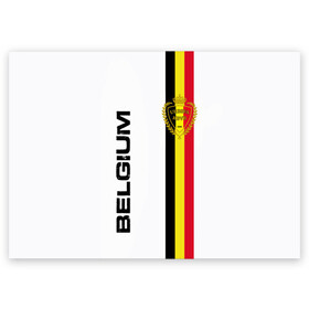 Поздравительная открытка с принтом СБОРНАЯ БЕЛЬГИИ , 100% бумага | плотность бумаги 280 г/м2, матовая, на обратной стороне линовка и место для марки
 | belgium | de bruyne | football | hazard | lukaku | soccer | sport | team | азар | бельгия | де брюйне | игроки | логотип | лукаку | сборная | спорт | страна | флаг | футбол