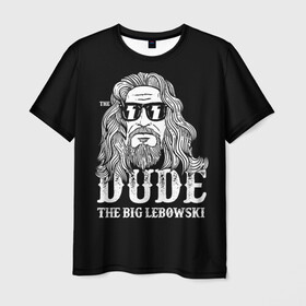 Мужская футболка 3D с принтом Dude the Big Lebowski , 100% полиэфир | прямой крой, круглый вырез горловины, длина до линии бедер | dude | jeff bridges | the big lebowski | блики | большой лебовский | джефф бриджес | молния | фильм | чувак