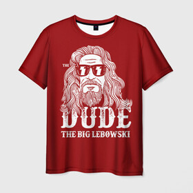 Мужская футболка 3D с принтом Dude the Big Lebowski , 100% полиэфир | прямой крой, круглый вырез горловины, длина до линии бедер | dude | jeff bridges | the big lebowski | блики | большой лебовский | джефф бриджес | молния | фильм | чувак