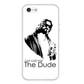 Чехол для iPhone 5/5S матовый с принтом Just call me the Dude , Силикон | Область печати: задняя сторона чехла, без боковых панелей | Тематика изображения на принте: dude | jeff bridges | just call me the dude | the big lebowski | большой лебовский | джефф бриджес | просто зови меня | фильм | чувак