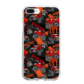 Чехол для iPhone 7Plus/8 Plus матовый с принтом MONSTER TRUCK RED , Силикон | Область печати: задняя сторона чехла, без боковых панелей | Тематика изображения на принте: 4x4 | hummer | monster | truck | гонка | гонщик | грузовики | джип | джипы | кольцевые гонки | хаммер