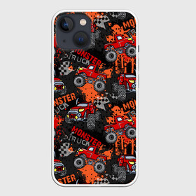 Чехол для iPhone 13 с принтом MONSTER TRUCK RED ,  |  | 4x4 | hummer | monster | truck | гонка | гонщик | грузовики | джип | джипы | кольцевые гонки | хаммер