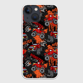 Чехол для iPhone 13 mini с принтом MONSTER TRUCK RED ,  |  | Тематика изображения на принте: 4x4 | hummer | monster | truck | гонка | гонщик | грузовики | джип | джипы | кольцевые гонки | хаммер