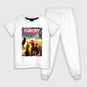 Детская пижама хлопок с принтом FARCRY TROPIC 3 , 100% хлопок |  брюки и футболка прямого кроя, без карманов, на брюках мягкая резинка на поясе и по низу штанин
 | farcry | fc 5 | fc5 | фар край