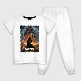 Детская пижама хлопок с принтом FARCRY PRIMAL , 100% хлопок |  брюки и футболка прямого кроя, без карманов, на брюках мягкая резинка на поясе и по низу штанин
 | bloodragon | farcry | fc 5 | fc5 | фар край