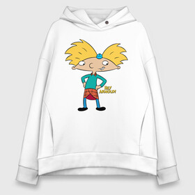 Женское худи Oversize хлопок с принтом Hey Arnold! , френч-терри — 70% хлопок, 30% полиэстер. Мягкий теплый начес внутри —100% хлопок | боковые карманы, эластичные манжеты и нижняя кромка, капюшон на магнитной кнопке | arnold | boy | cartoon | face | nickelodeon | арнольд | детство | мальчик | мультик | никелодион | эй арнольд