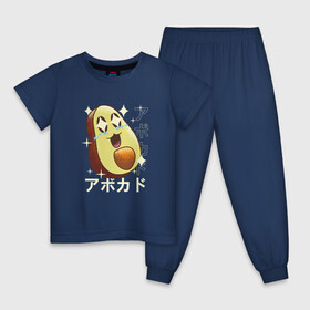 Детская пижама хлопок с принтом Японский кавайный авокадо , 100% хлопок |  брюки и футболка прямого кроя, без карманов, на брюках мягкая резинка на поясе и по низу штанин
 | anime | art | avocado | cute | fashion | japan | japanese | kanji | kawaii | manga | vegetables | vintage | алфавит | аниме | арт | в японском стиле | винтаж | кандзи | манга | милота | милый авокадо | овощи | символы | смех | японские буквы | 