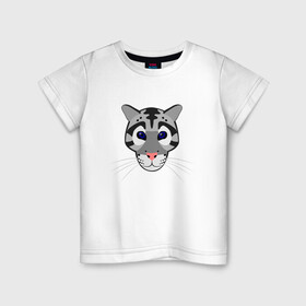Детская футболка хлопок с принтом Дымчатый леопард , 100% хлопок | круглый вырез горловины, полуприлегающий силуэт, длина до линии бедер | Тематика изображения на принте: животное | зверь | кот | кошка | леопард