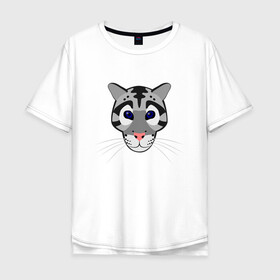 Мужская футболка хлопок Oversize с принтом Дымчатый леопард , 100% хлопок | свободный крой, круглый ворот, “спинка” длиннее передней части | животное | зверь | кот | кошка | леопард