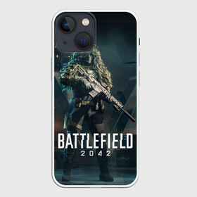 Чехол для iPhone 13 mini с принтом BATTLEFIELD 2042 | Батлфилд ,  |  | 2042 | battlefield | game | war | бателфилд | батла | батлфилд | боец | бэтлфилд | воин | война | игра | оружие | солдат | шутер