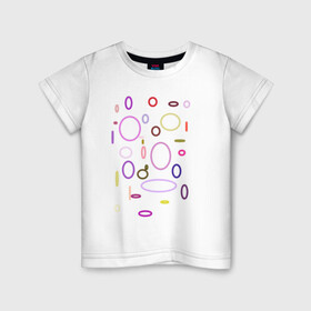 Детская футболка хлопок с принтом Геометрия , 100% хлопок | круглый вырез горловины, полуприлегающий силуэт, длина до линии бедер | геометрия | зеленый | красный | круг | овал | розовый | синий