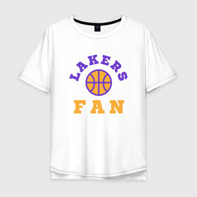 Мужская футболка хлопок Oversize с принтом Lakers Fan , 100% хлопок | свободный крой, круглый ворот, “спинка” длиннее передней части | Тематика изображения на принте: basketball | bryant | game | james | kobe | lakers | lebron | los angeles | nba | sport | streetball | баскетбол | баскетболист | брайант | джеймс | игра | игрок | коби | леброн | лейкерс | лос анджелес | мяч | нба | спорт | стритбол