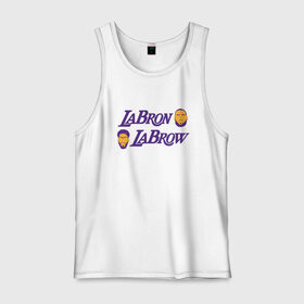 Мужская майка хлопок с принтом LaBron - LaBrow , 100% хлопок |  | basketball | bryant | game | james | kobe | lakers | lebron | los angeles | nba | sport | streetball | баскетбол | баскетболист | брайант | джеймс | игра | игрок | коби | леброн | лейкерс | лос анджелес | мяч | нба | спорт | стритбол