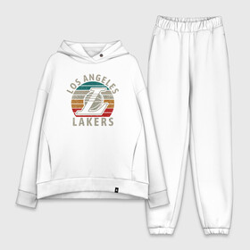 Женский костюм хлопок Oversize с принтом Los Angeles Lakers ,  |  | basketball | bryant | game | james | kobe | lakers | lebron | los angeles | nba | sport | streetball | баскетбол | баскетболист | брайант | джеймс | игра | игрок | коби | леброн | лейкерс | лос анджелес | мяч | нба | спорт | стритбол