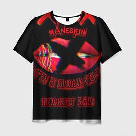 Мужская футболка 3D с принтом maneskin eurovision 2021 , 100% полиэфир | прямой крой, круглый вырез горловины, длина до линии бедер | eurovision 2021 | hardrock | maneskin | metal | rock | евровиденье 2021 | метал | рок | хардрок
