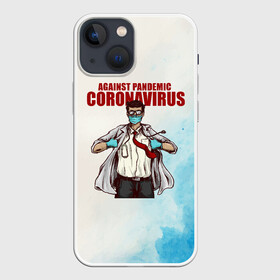 Чехол для iPhone 13 mini с принтом Coronavirus ,  |  | corona | covid | doc | doctor | virus | арт | вирус | врач | графика | доктор | ковид | коронавирус