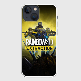 Чехол для iPhone 13 mini с принтом Rainbow Six Extraction   Радуга 6 Эвакуация ,  |  | Тематика изображения на принте: battlefield | call | clancy | cod | counter | csgo | duty | extraction | ghost | rainbow | rainbowsix | recon | siege | six | strike | tom | war | боец | воин | война | клэнси | ксго | оружие | осада | радуга | рейнбов | рейнбоу | рэйнбоу | солдат | том |