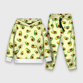 Детский костюм 3D (с толстовкой) с принтом Авокадо   Avocado ,  |  | avocado | casual | exotic | fashion | food | pattern | summer | tropical | авокадо | авокадо паттерн | вкусняшки | еда | жара | лето | мексика | овощи | острова | отпуск | плоды | повседневные | растения | сладкий | спелый | тропики