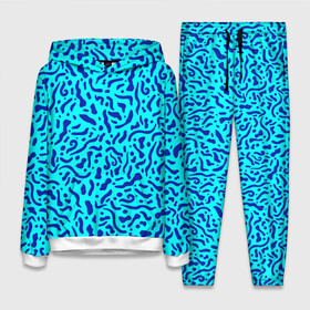 Женский костюм 3D (с толстовкой) с принтом Неоновые синие узоры ,  |  | abstract | blue | neon | sea | абстракционизм | абстракция | африканские | вода | волны | голубые узоры | камуфляж | лагуна | линии | мелкий узор | мемфис | море | морское | неоновый | орнамент | пятна | пятнистый