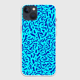 Чехол для iPhone 13 с принтом Неоновые синие узоры ,  |  | abstract | blue | neon | sea | абстракционизм | абстракция | африканские | вода | волны | голубые узоры | камуфляж | лагуна | линии | мелкий узор | мемфис | море | морское | неоновый | орнамент | пятна | пятнистый