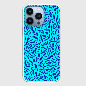 Чехол для iPhone 13 Pro с принтом Неоновые синие узоры ,  |  | abstract | blue | neon | sea | абстракционизм | абстракция | африканские | вода | волны | голубые узоры | камуфляж | лагуна | линии | мелкий узор | мемфис | море | морское | неоновый | орнамент | пятна | пятнистый