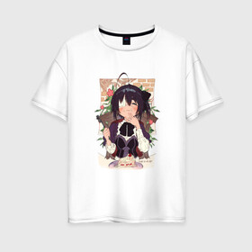Женская футболка хлопок Oversize с принтом Rikka Takanashi , 100% хлопок | свободный крой, круглый ворот, спущенный рукав, длина до линии бедер
 | love | rikka | takanashi | чудачества любви не помеха