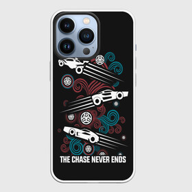 Чехол для iPhone 13 Pro с принтом The chase never ends ,  |  | game | games | race | гонка | гоночка | игра | игры | лига ракет | машинки | рокет лига | футбол
