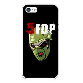 Чехол для iPhone 5/5S матовый с принтом FFDP (череп в каске и маске) , Силикон | Область печати: задняя сторона чехла, без боковых панелей | 5fdp | ffdp | five finger death punch | skull | маска | череп
