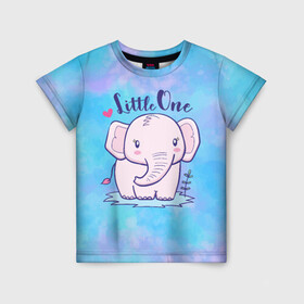 Детская футболка 3D с принтом Маленький слоненок , 100% гипоаллергенный полиэфир | прямой крой, круглый вырез горловины, длина до линии бедер, чуть спущенное плечо, ткань немного тянется | детеныш | милый | ребенок | слон | слоненок | слоник